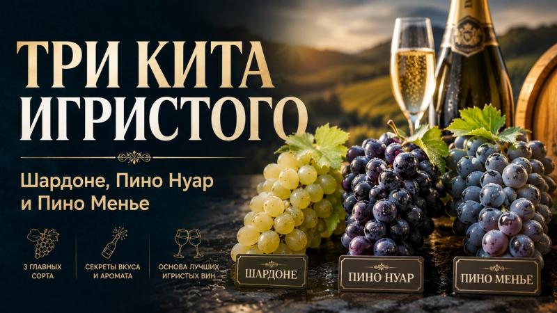 Три кита игристого: Шардоне, Пино Нуар и Пино Менье. В чем разница?